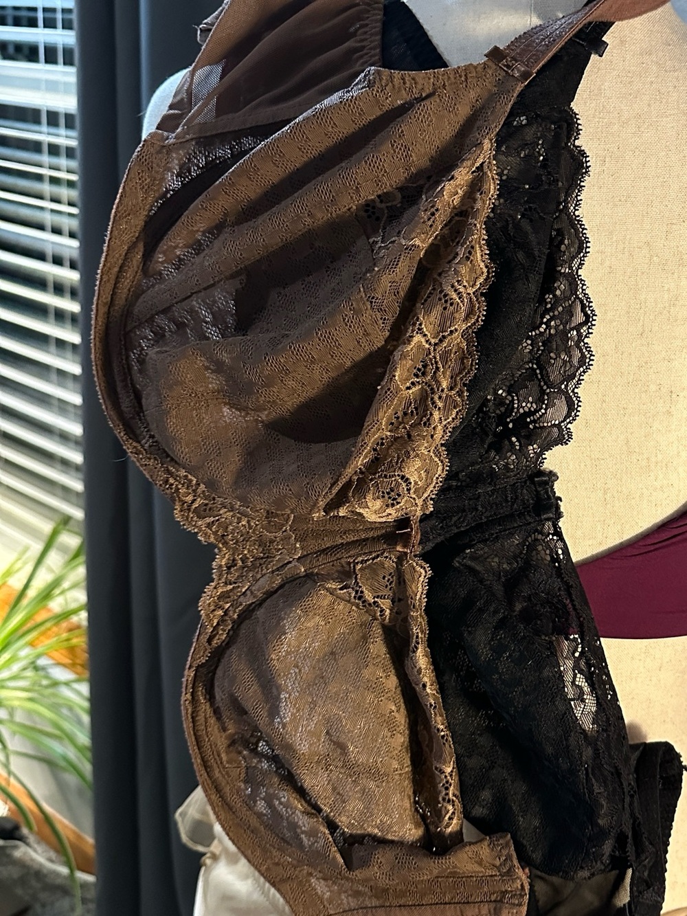 Panache Brown and Black Lace Underwire Bra